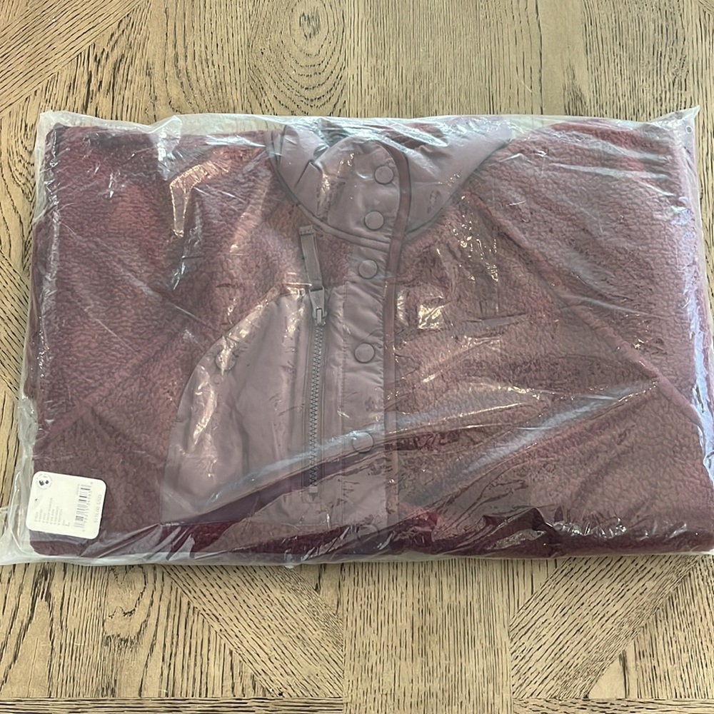 Free People Movement X Hatch Hit The Slopes Fleece Jacket Deep Maroon Large NWT - Picture 7 of 8